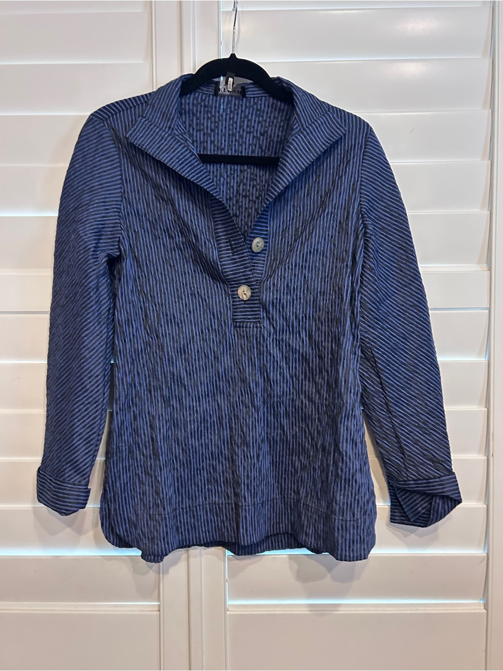 J’envie Sport Havana 3/4 Sleeve Pullover Stripe Navy Blue Size 4